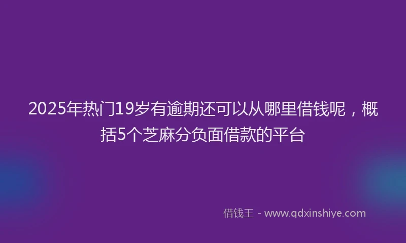 2025年热门19岁有逾期还可以从哪里借钱呢，概括5个芝麻分负面借款的平台