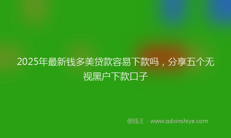 2025年最新钱多美贷款容易下款吗，分享五个无视黑户下款口子