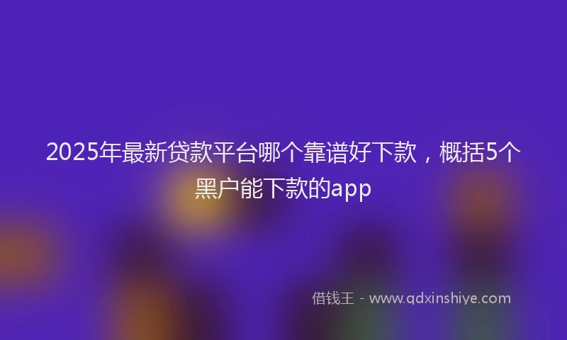 2025年最新贷款平台哪个靠谱好下款，概括5个黑户能下款的app