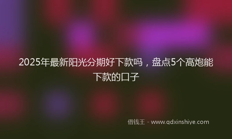 2025年最新阳光分期好下款吗，盘点5个高炮能下款的口子