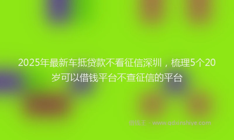 2025年最新车抵贷款不看征信深圳，梳理5个20岁可以借钱平台不查征信的平台