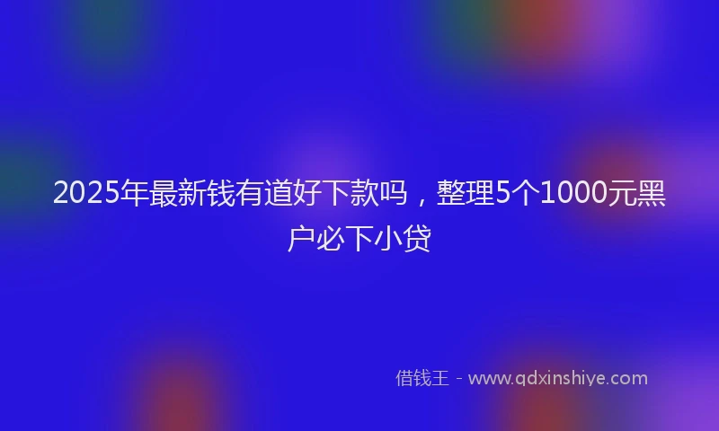 2025年最新钱有道好下款吗，整理5个1000元黑户必下小贷