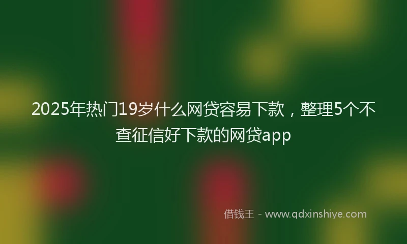 2025年热门19岁什么网贷容易下款，整理5个不查征信好下款的网贷app