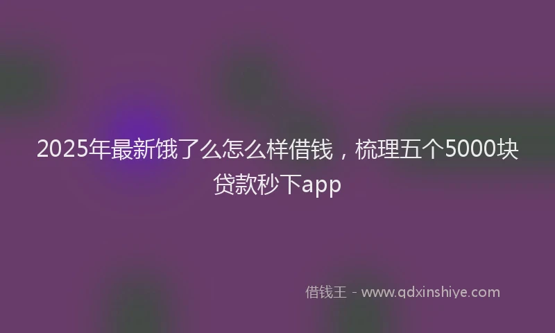 2025年最新饿了么怎么样借钱，梳理五个5000块贷款秒下app