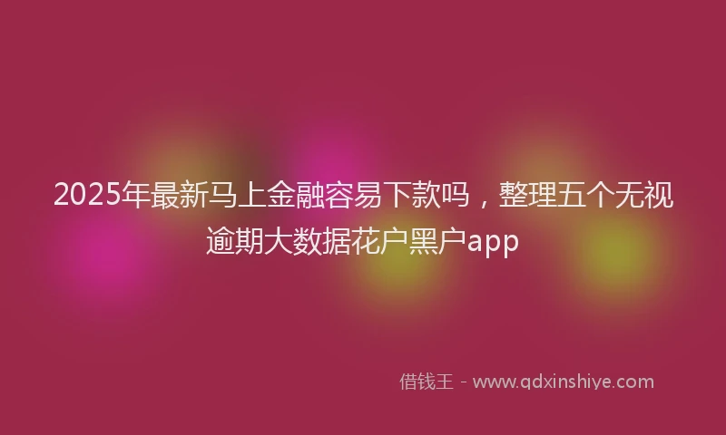 2025年最新马上金融容易下款吗，整理五个无视逾期大数据花户黑户app