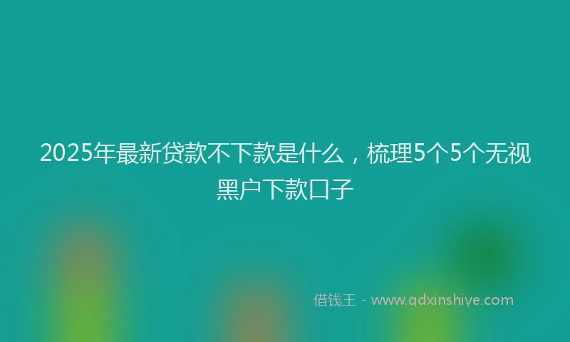 2025年最新贷款不下款是什么，梳理5个5个无视黑户下款口子