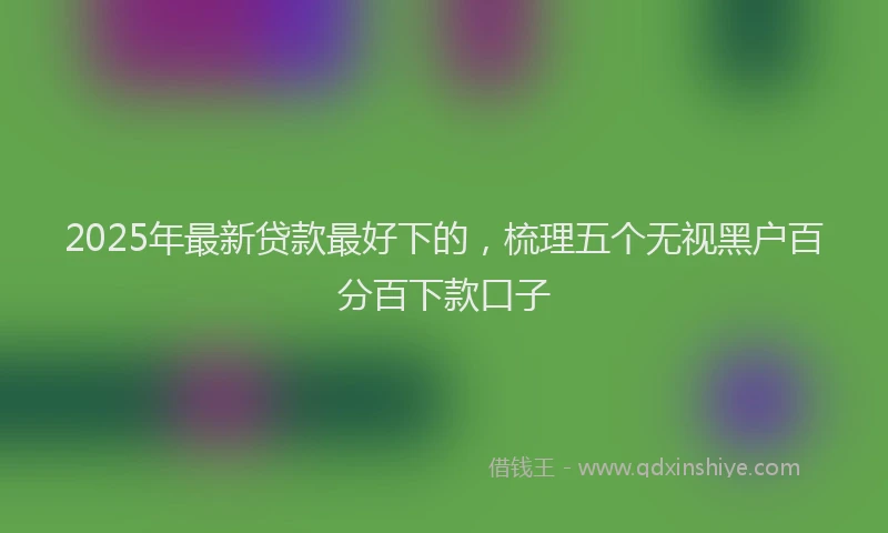 2025年最新贷款最好下的，梳理五个无视黑户百分百下款口子