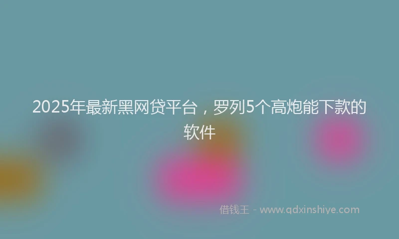 2025年最新黑网贷平台，罗列5个高炮能下款的软件