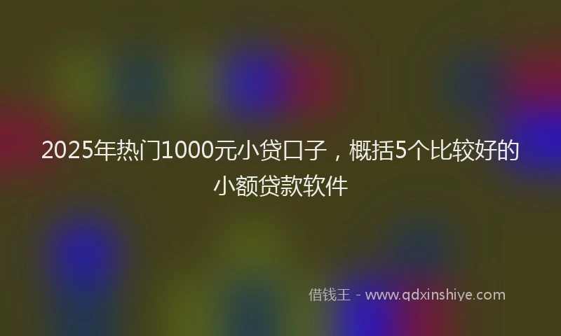 2025年热门1000元小贷口子，概括5个比较好的小额贷款软件
