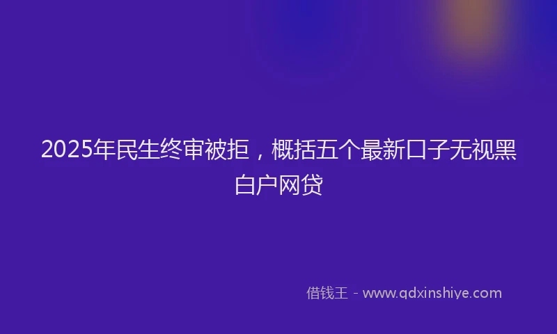 2025年民生终审被拒，概括五个最新口子无视黑白户网贷