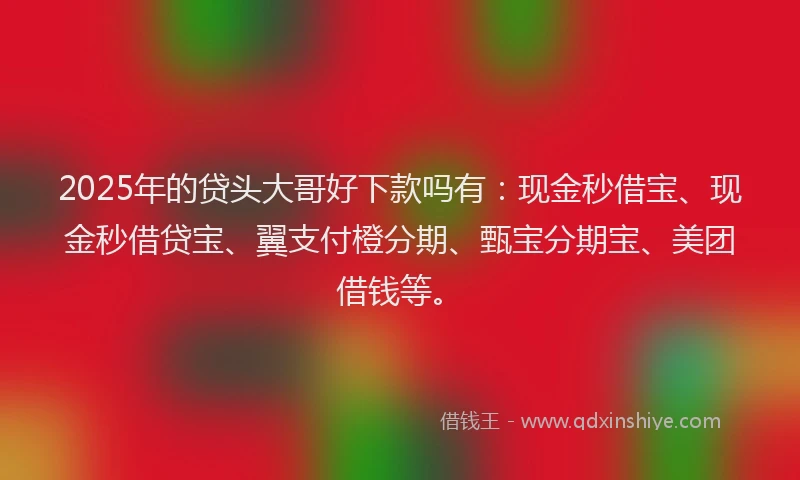 2025年的贷头大哥好下款吗有：现金秒借宝、现金秒借贷宝、翼支付橙分期、甄宝分期宝、美团借钱等。