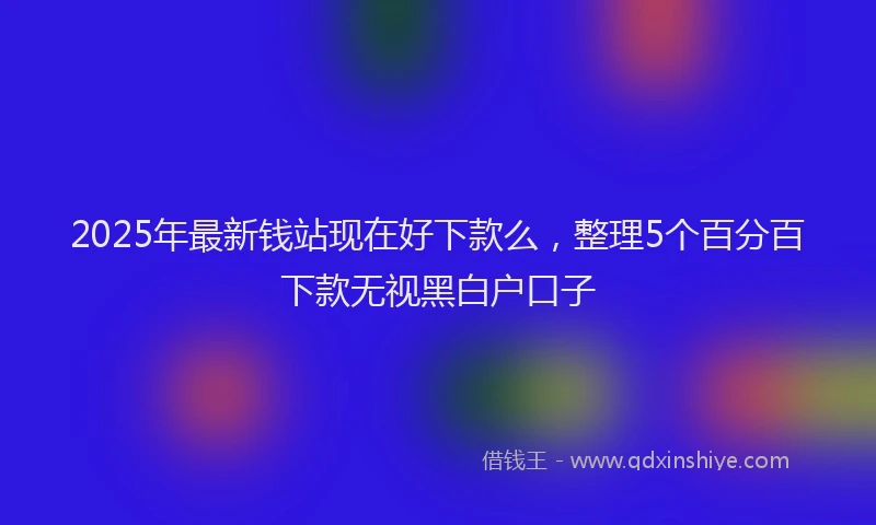 2025年最新钱站现在好下款么，整理5个百分百下款无视黑白户口子