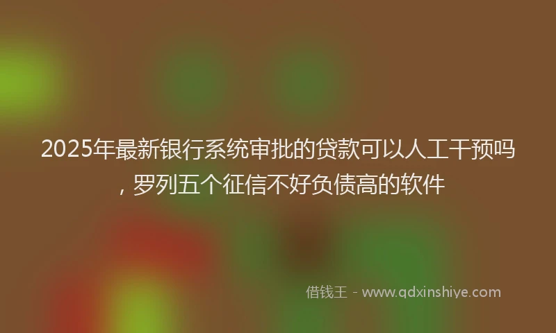 2025年最新银行系统审批的贷款可以人工干预吗，罗列五个征信不好负债高的软件