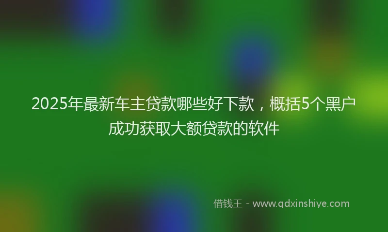 2025年最新车主贷款哪些好下款，概括5个黑户成功获取大额贷款的软件