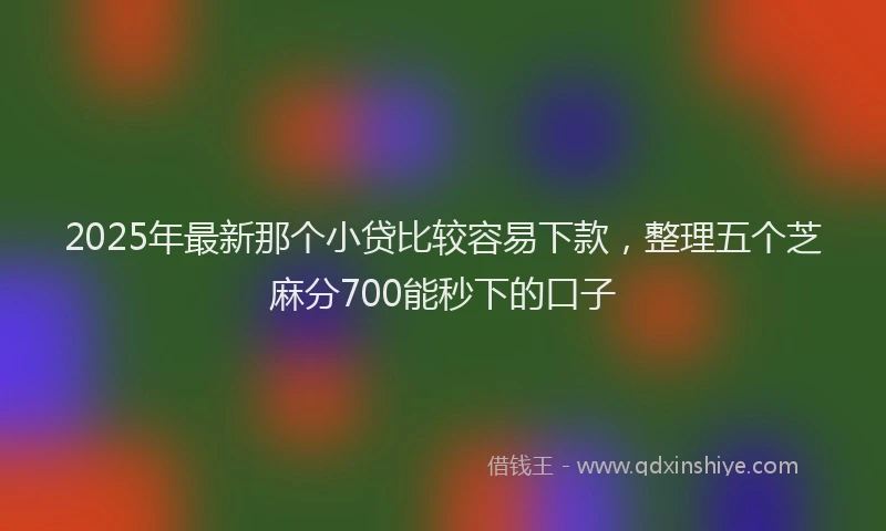 2025年最新那个小贷比较容易下款，整理五个芝麻分700能秒下的口子