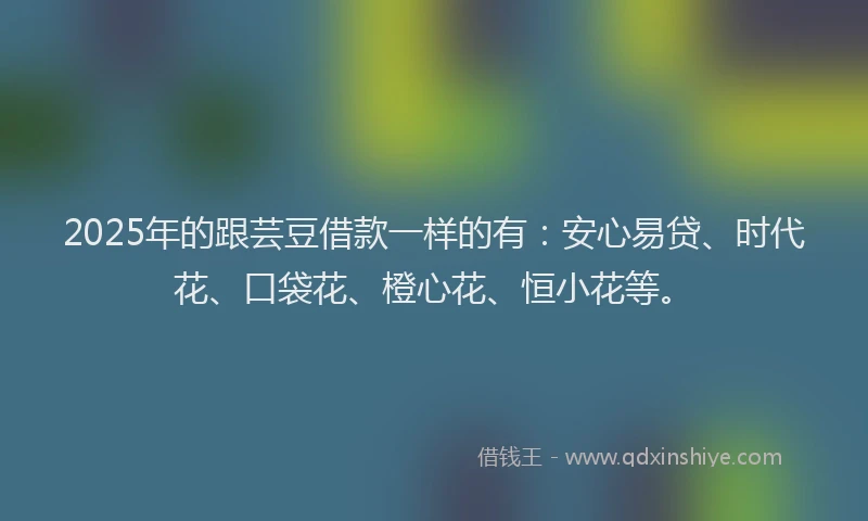 2025年的跟芸豆借款一样的有：安心易贷、时代花、口袋花、橙心花、恒小花等。