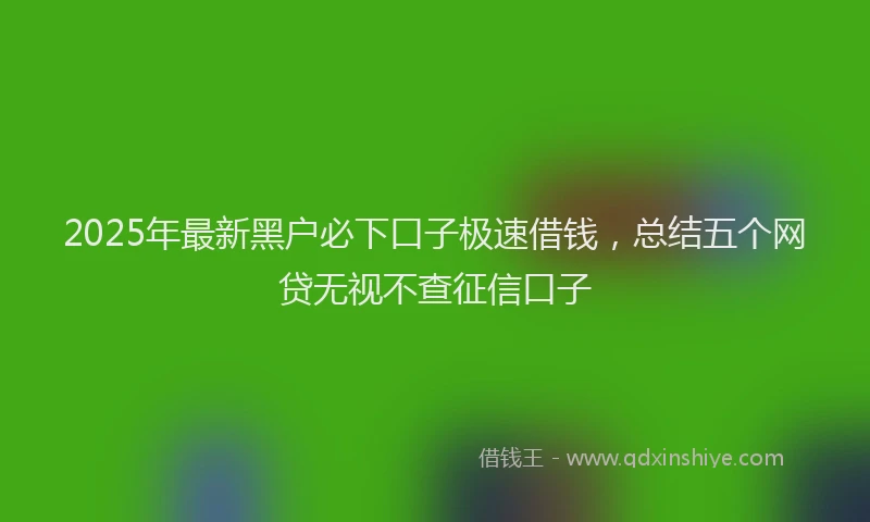 2025年最新黑户必下口子极速借钱，总结五个网贷无视不查征信口子