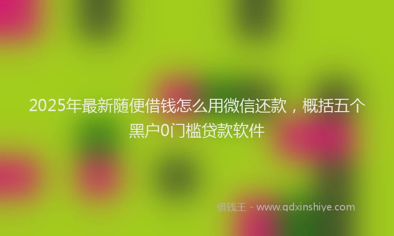 2025年最新随便借钱怎么用微信还款，概括五个黑户0门槛贷款软件