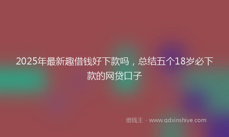 2025年最新趣借钱好下款吗，总结五个18岁必下款的网贷口子