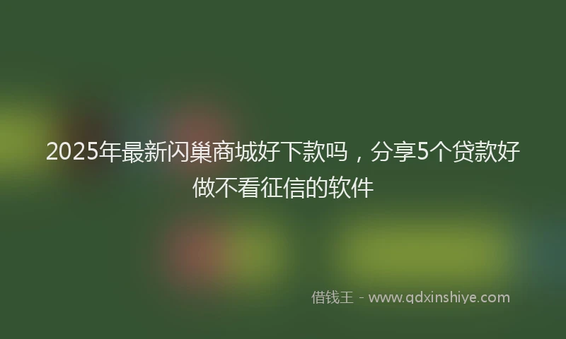 2025年最新闪巢商城好下款吗，分享5个贷款好做不看征信的软件