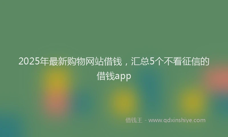 2025年最新购物网站借钱，汇总5个不看征信的借钱app