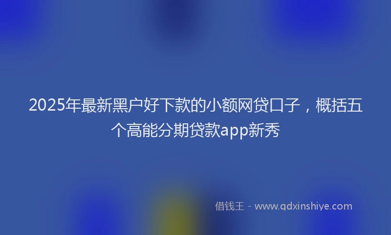 2025年最新黑户好下款的小额网贷口子，概括五个高能分期贷款app新秀