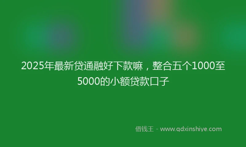 2025年最新贷通融好下款嘛，整合五个1000至5000的小额贷款口子