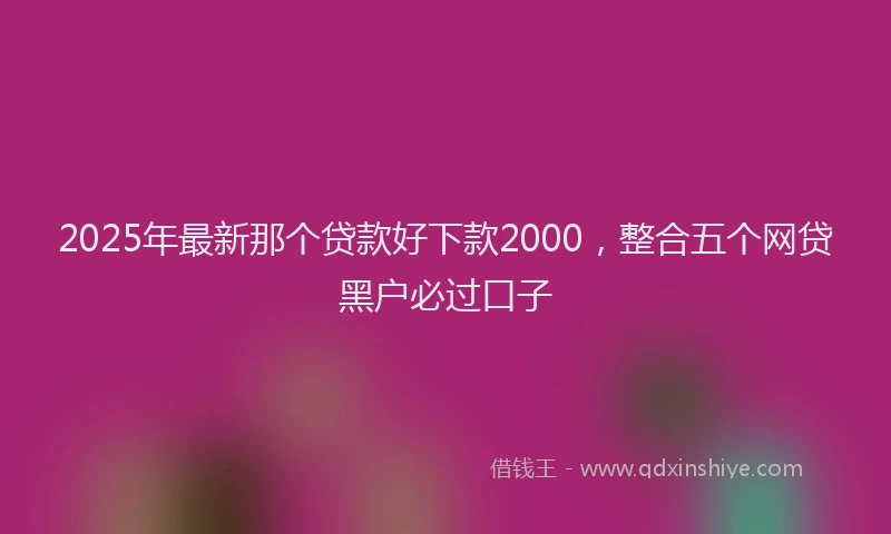 2025年最新那个贷款好下款2000，整合五个网贷黑户必过口子