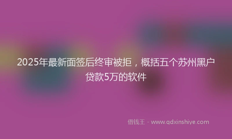2025年最新面签后终审被拒，概括五个苏州黑户贷款5万的软件
