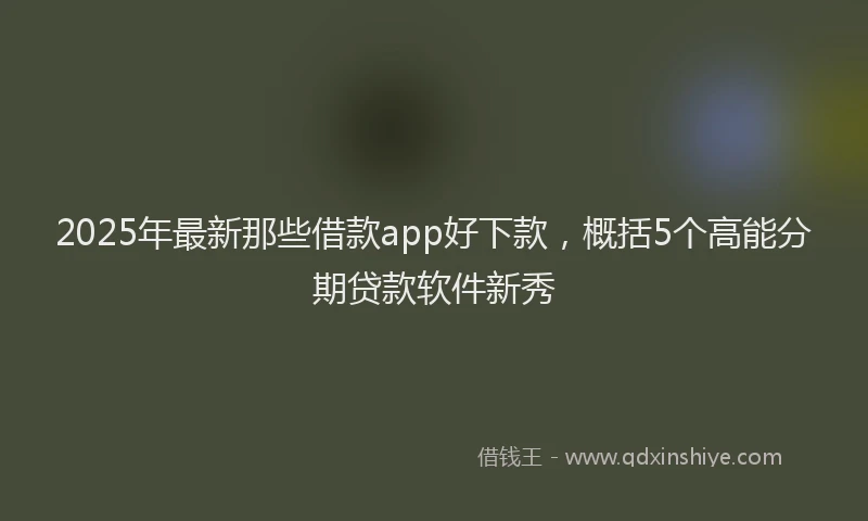 2025年最新那些借款app好下款，概括5个高能分期贷款软件新秀