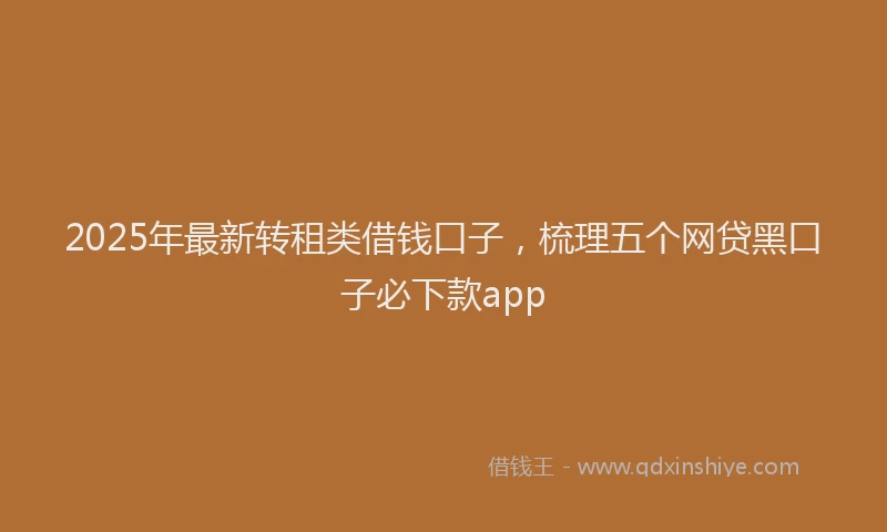 2025年最新转租类借钱口子，梳理五个网贷黑口子必下款app