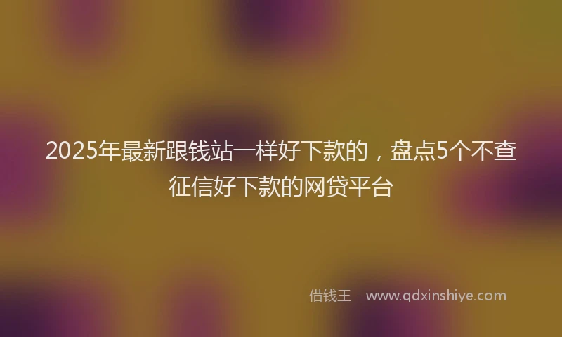 2025年最新跟钱站一样好下款的，盘点5个不查征信好下款的网贷平台
