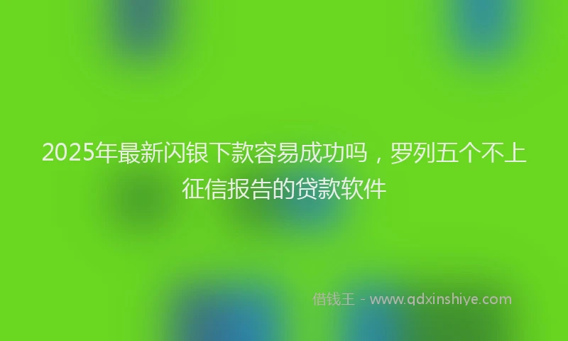 2025年最新闪银下款容易成功吗，罗列五个不上征信报告的贷款软件