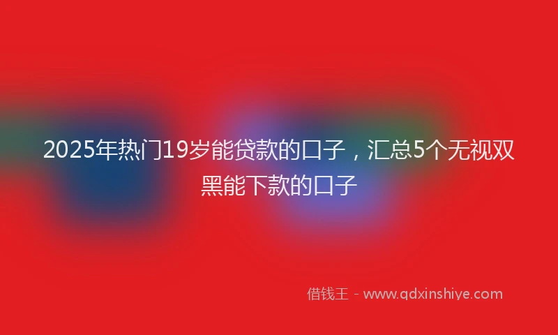 2025年热门19岁能贷款的口子，汇总5个无视双黑能下款的口子