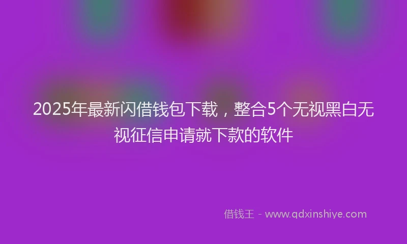 2025年最新闪借钱包下载，整合5个无视黑白无视征信申请就下款的软件