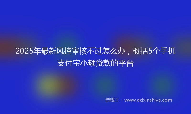 2025年最新风控审核不过怎么办，概括5个手机支付宝小额贷款的平台