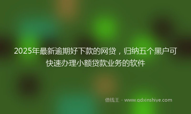 2025年最新逾期好下款的网贷，归纳五个黑户可快速办理小额贷款业务的软件