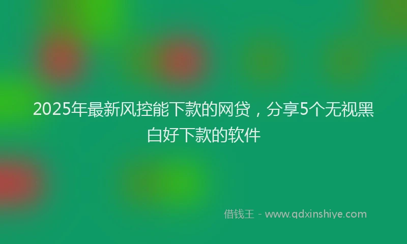 2025年最新风控能下款的网贷，分享5个无视黑白好下款的软件