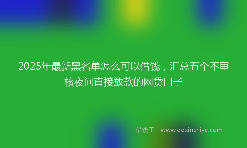 2025年最新黑名单怎么可以借钱，汇总五个不审核夜间直接放款的网贷口子
