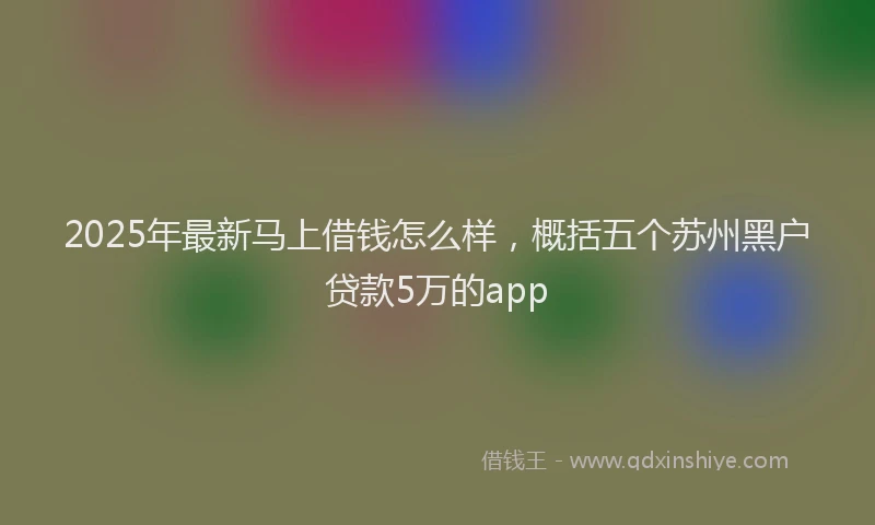 2025年最新马上借钱怎么样，概括五个苏州黑户贷款5万的app