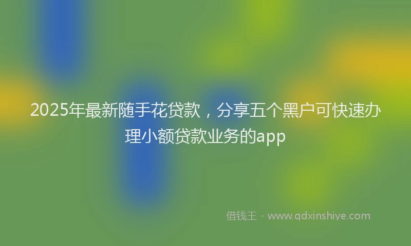 2025年最新随手花贷款，分享五个黑户可快速办理小额贷款业务的app