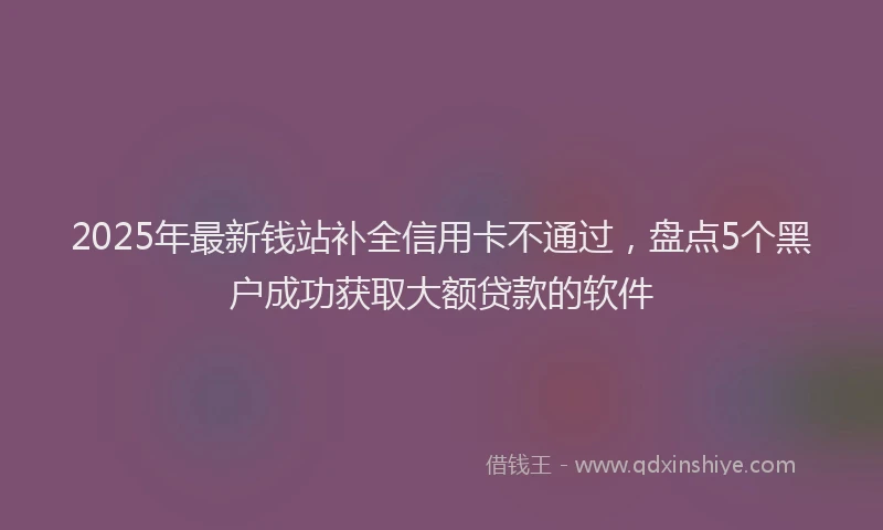 2025年最新钱站补全信用卡不通过，盘点5个黑户成功获取大额贷款的软件