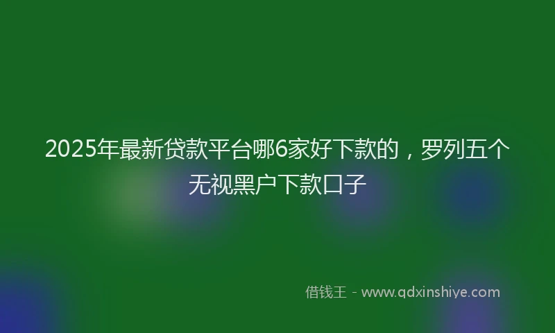2025年最新贷款平台哪6家好下款的，罗列五个无视黑户下款口子