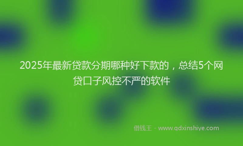 2025年最新贷款分期哪种好下款的，总结5个网贷口子风控不严的软件