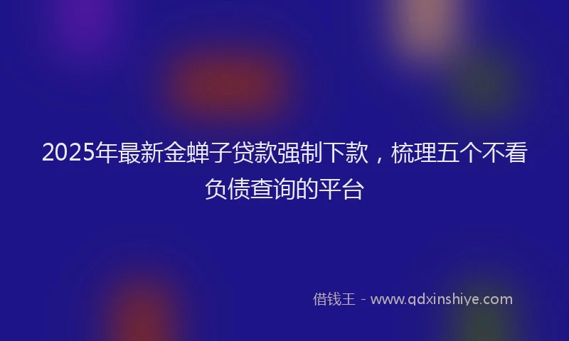 2025年最新金蝉子贷款强制下款，梳理五个不看负债查询的平台