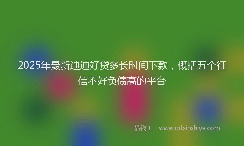 2025年最新迪迪好贷多长时间下款，概括五个征信不好负债高的平台