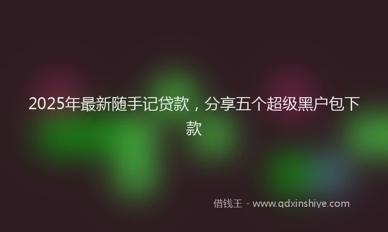 2025年最新随手记贷款，分享五个超级黑户包下款
