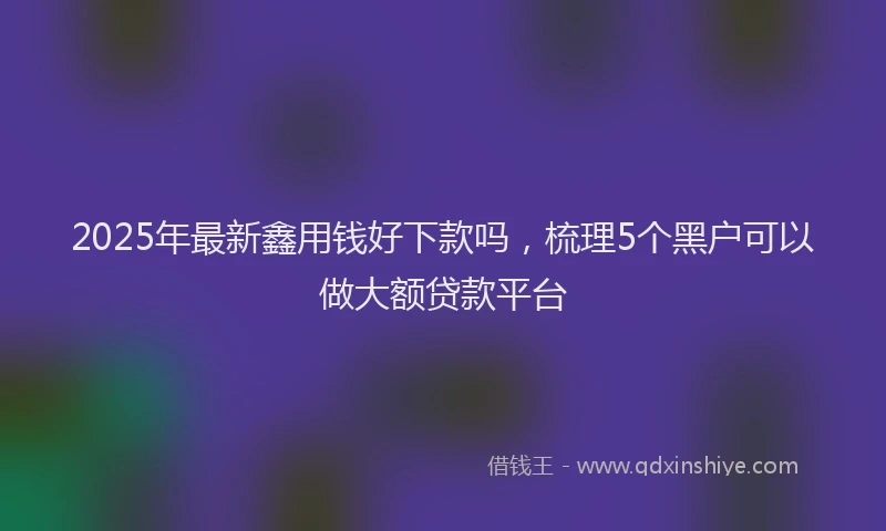 2025年最新鑫用钱好下款吗，梳理5个黑户可以做大额贷款平台