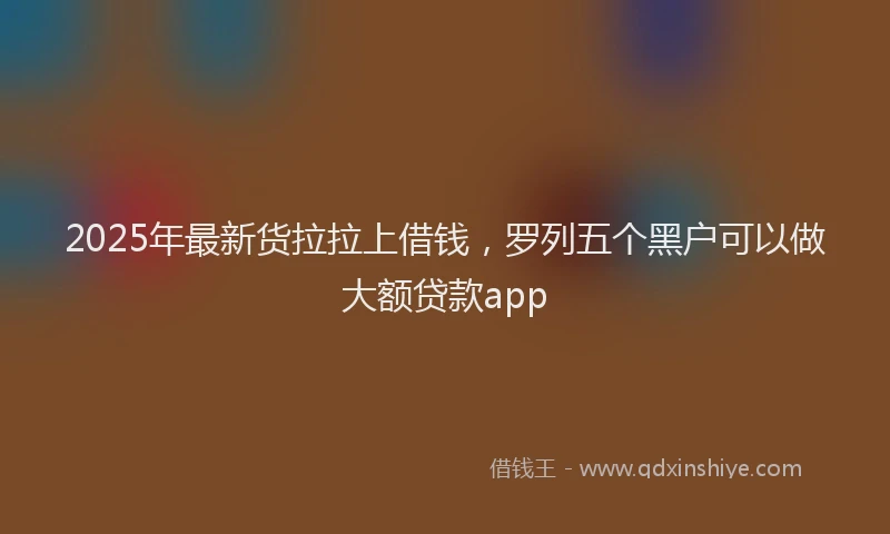 2025年最新货拉拉上借钱，罗列五个黑户可以做大额贷款app