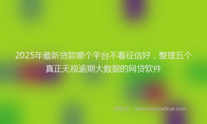 2025年最新贷款哪个平台不看征信好，整理五个真正无视逾期大数据的网贷软件